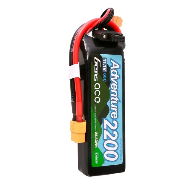 Gens Ace 2200mAh 3S 60C 11.1V G-Tech Adventure Lipo Battery Pack with XT60 Plug