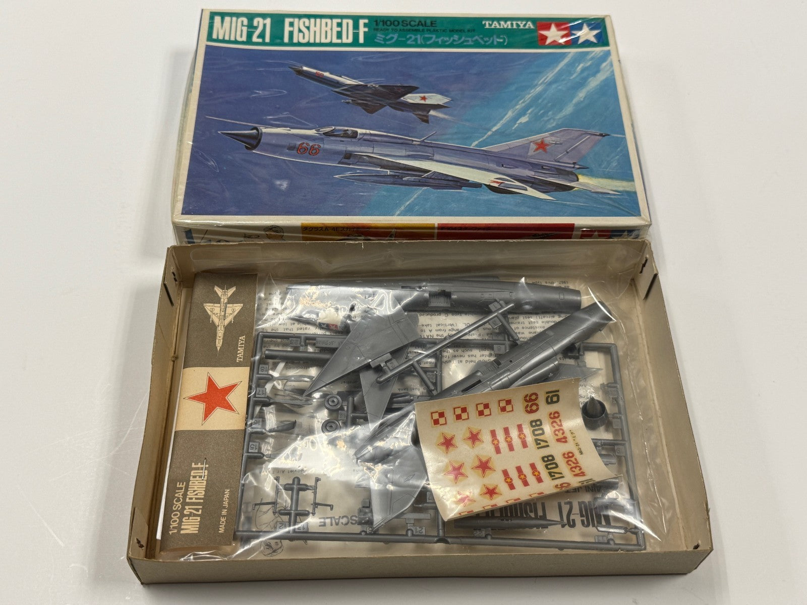 Tamiya 1/100 Mini Jets Series Russian Air Force MiG-21 Fishbed-F Plastic Model