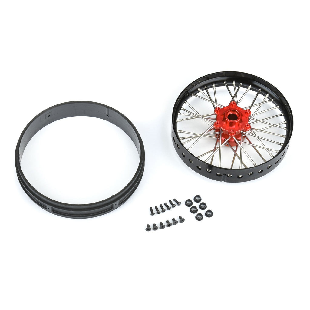 Pro-Line 1/4 Pro-Spec Aluminum V2 Bead Front Wheel Black/Red (1): Promoto-MX