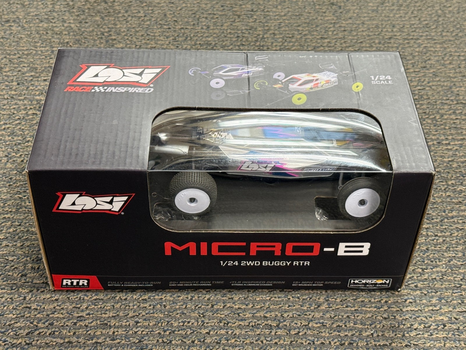 Losi LOS00007T2 1/24 Scale Micro-B MicroB 2WD RTR Ready to Run Buggy : Silver