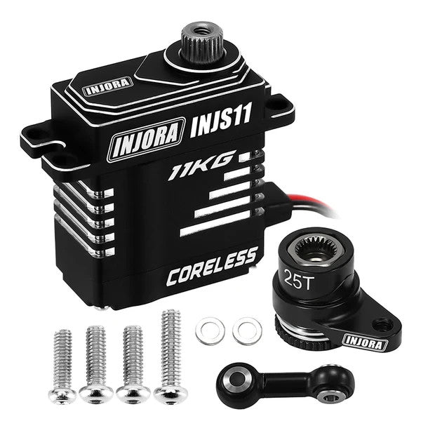 INJORA GROM-11BK-INJS11 11KG Coreless Servo & Aluminum Servo Saver Grom/NASCAR