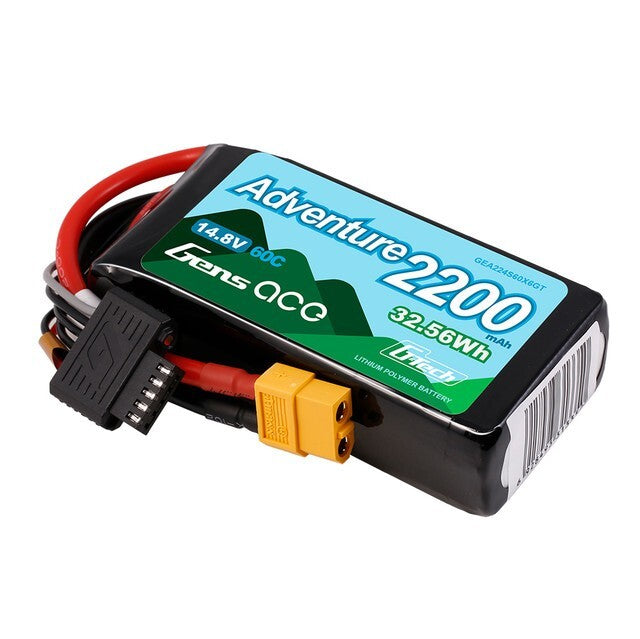 Gens ace 2200mAh 4S 60C 14.8 V G-Tech Adventure Lipo Battery Pack with XT60 Plug