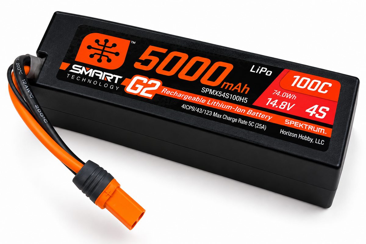 Spektrum RC 4S Smart G2 LiPo 100C Battery Pack 14.8V 5000mAh SPMX54S100H5