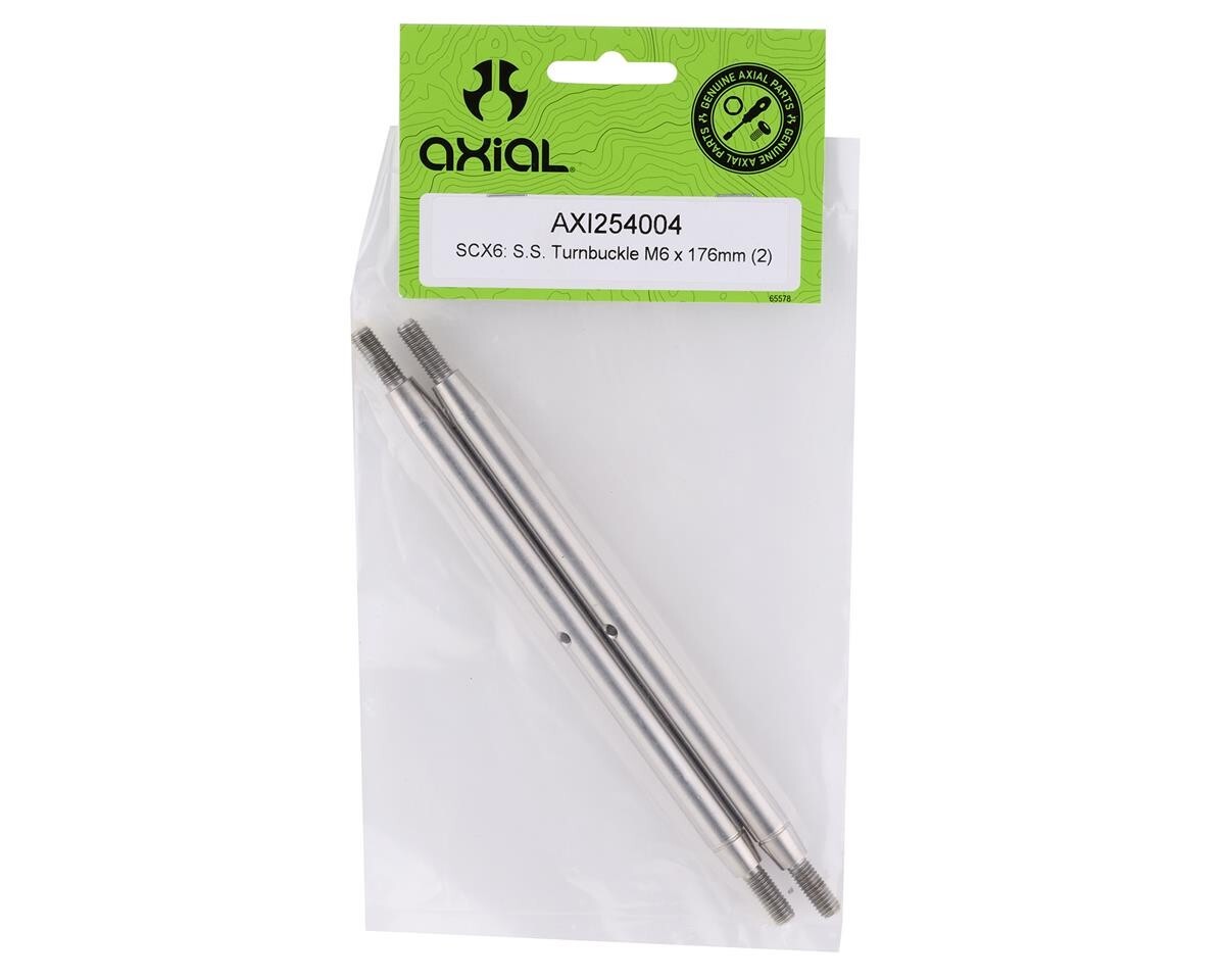 M6 x 176mm Stainless Steel Turnbuckles (2) SCX6 Axial Jeep AXI254004 254004