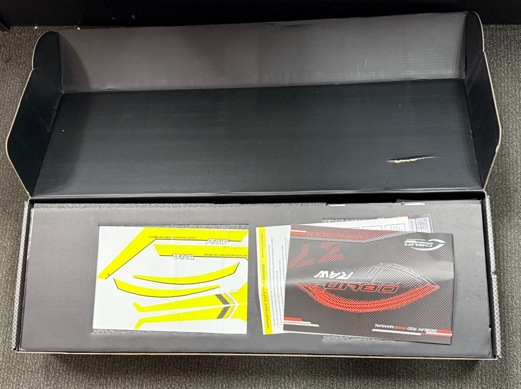 New in Box Goblin RAW 700 RC Remote Control Helicopter Kit : Yellow SG745