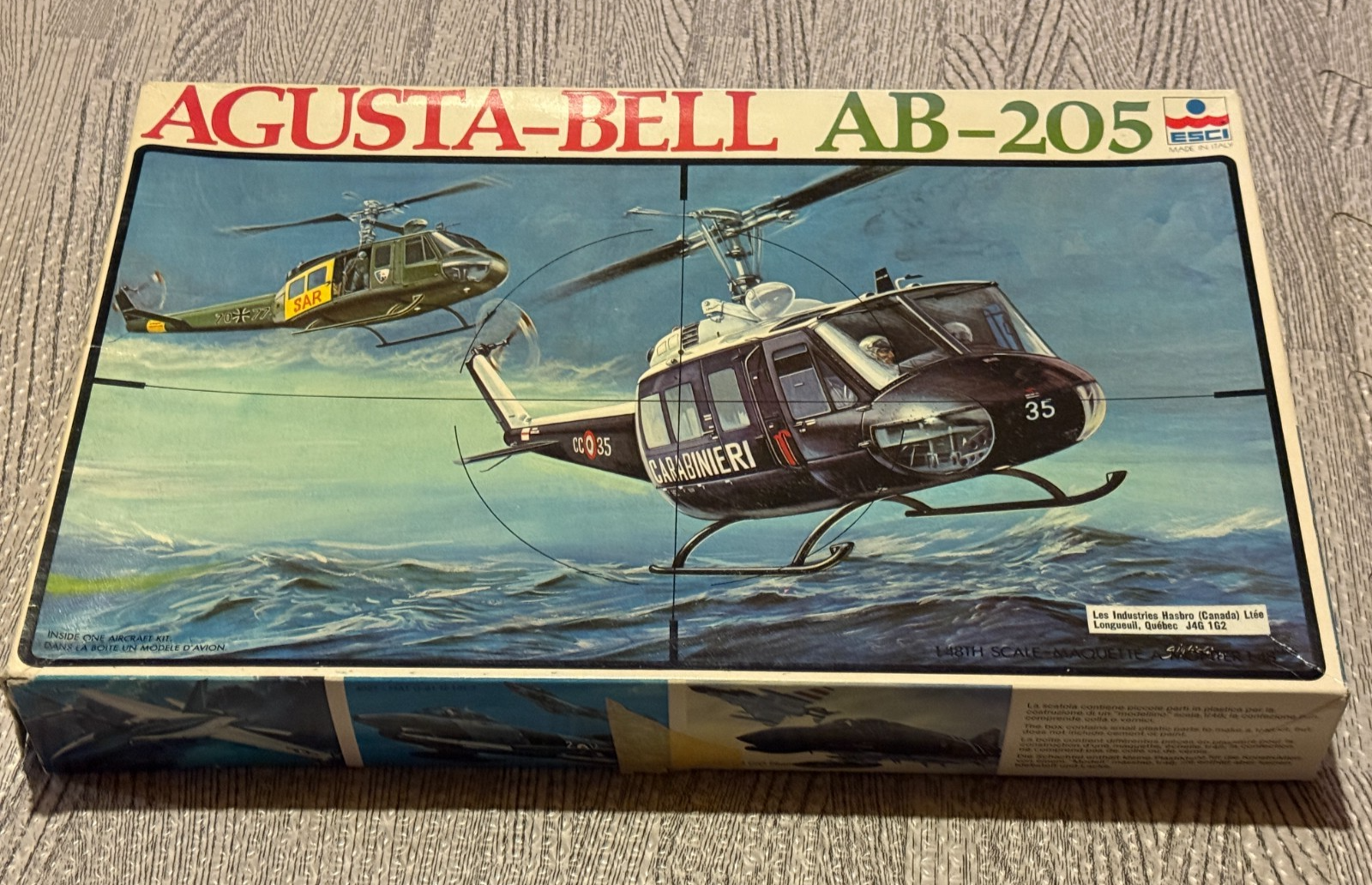 Augusta-Bell AB.205 ESCI 1/48 Scale Unassembled Aircraft Plastic Kit #SC-4020