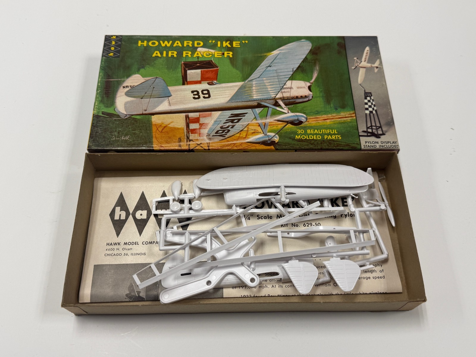 Vintage Hawk 1/4" Scale Howard " IKE " Air Racer Plastic Model Airplane Kit