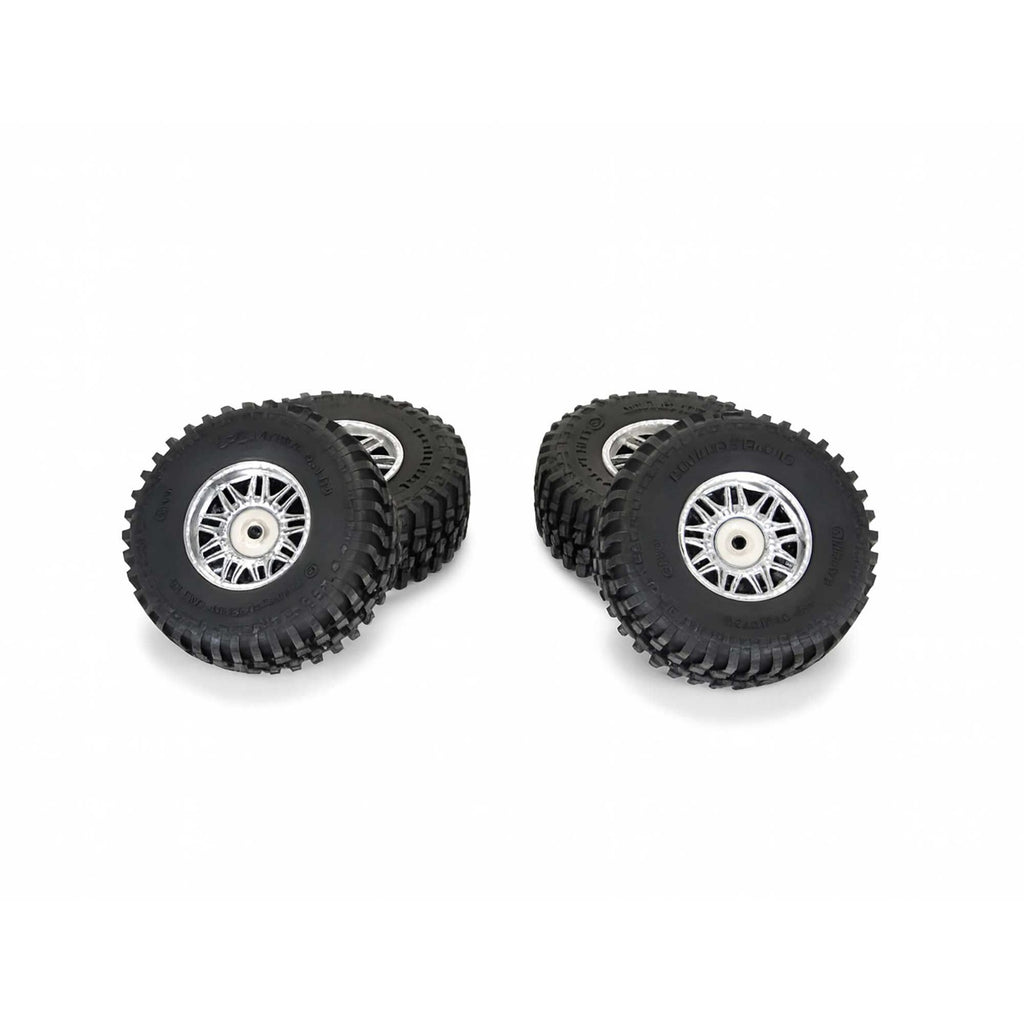 Flat Iron Front/Rear Tires Mounted 12mm Hex Chrome Diablo (4): TYPHON GROM