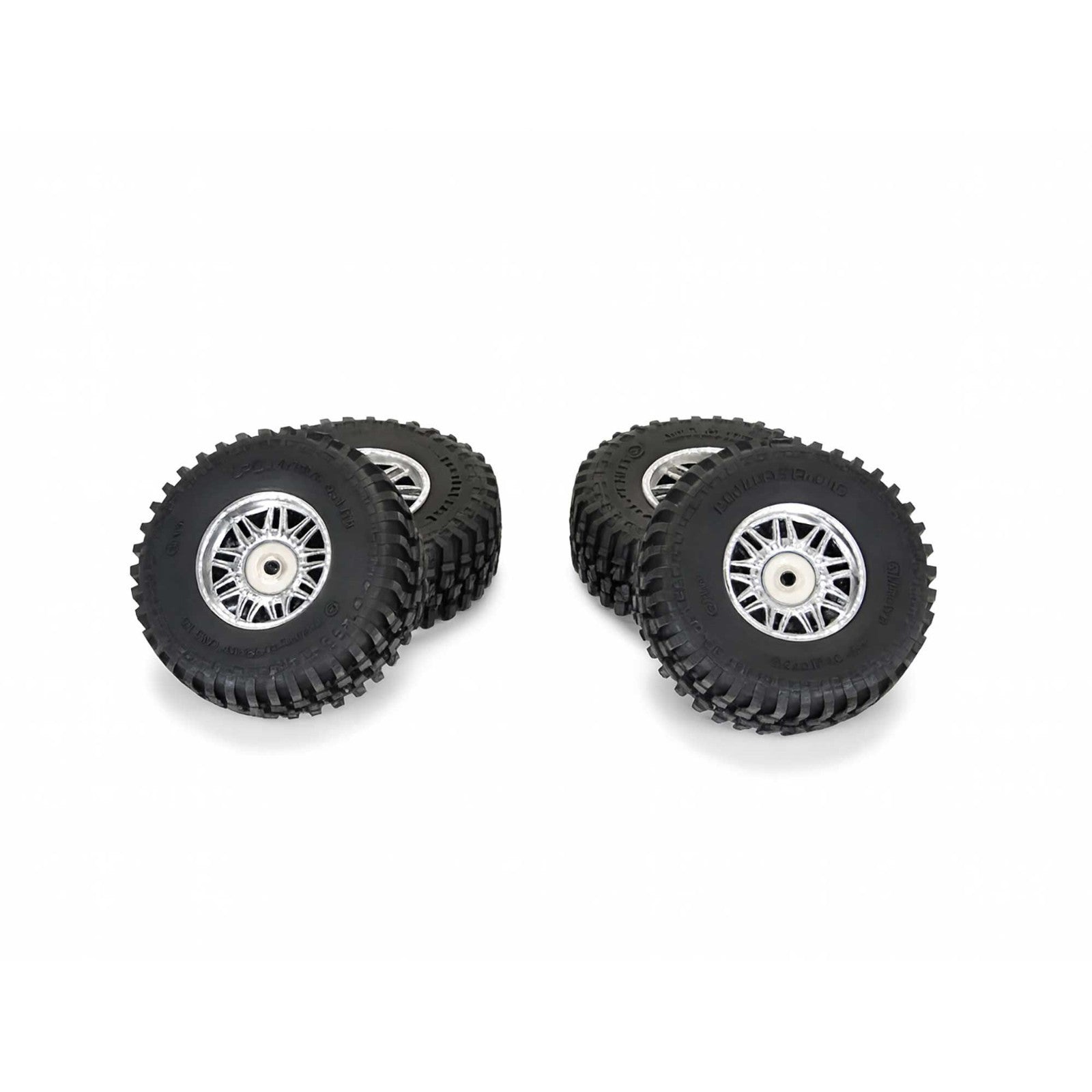 Flat Iron Front/Rear Tires Mounted 12mm Hex Chrome Diablo (4): TYPHON GROM