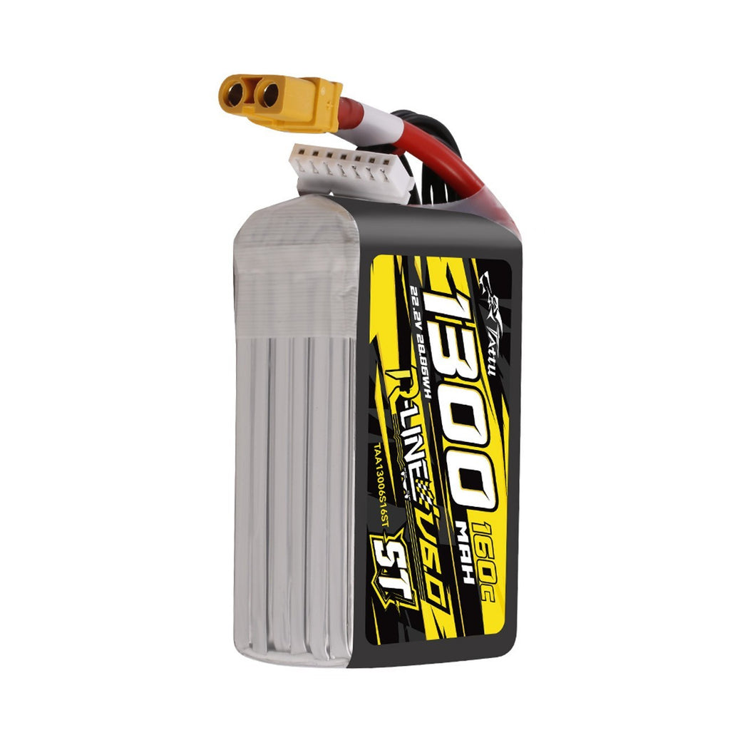 Tattu 1300mAh 6S 160C 22.2V R-Line Version 6.0 ST Lipo Battery Pack With XT60