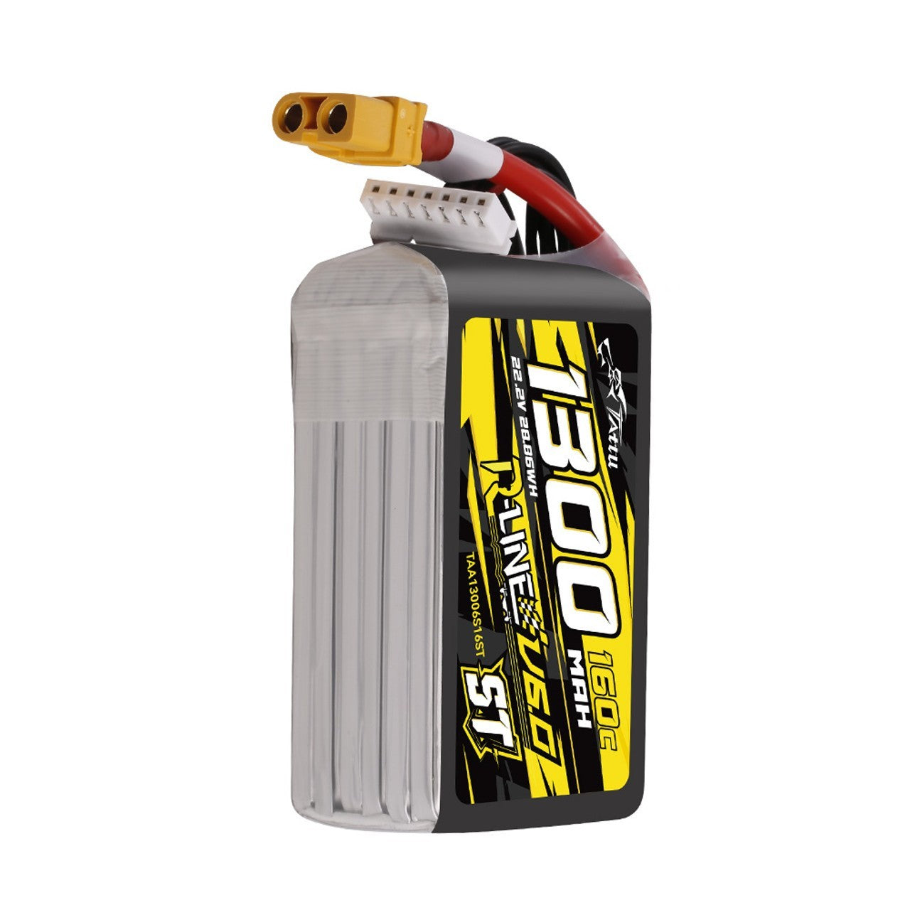Tattu 1300mAh 6S 160C 22.2V R-Line Version 6.0 ST Lipo Battery Pack With XT60