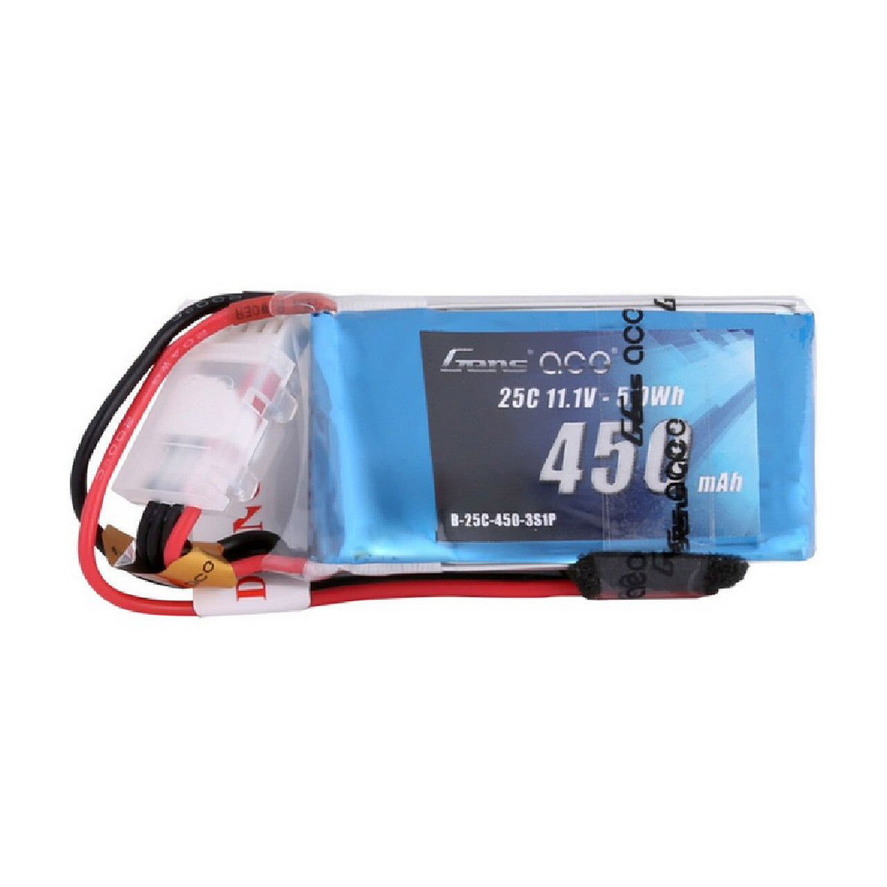 4x Gens Ace 450mAh 11.1V 25C 3S Lipo RC Airplane Battery Pack With JST Plug