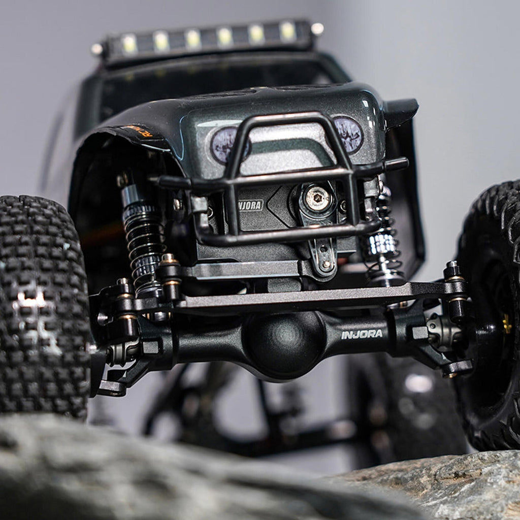 INJORA 4M-104BKFR +5mm Diamond Portal Axles Lay Down Servo TRX-4M Black