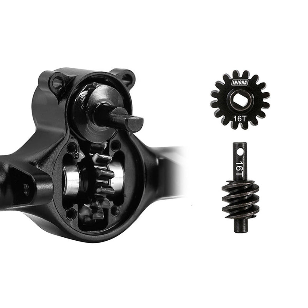 INJORA 4M-104BKFR +5mm Diamond Portal Axles Lay Down Servo TRX-4M Black