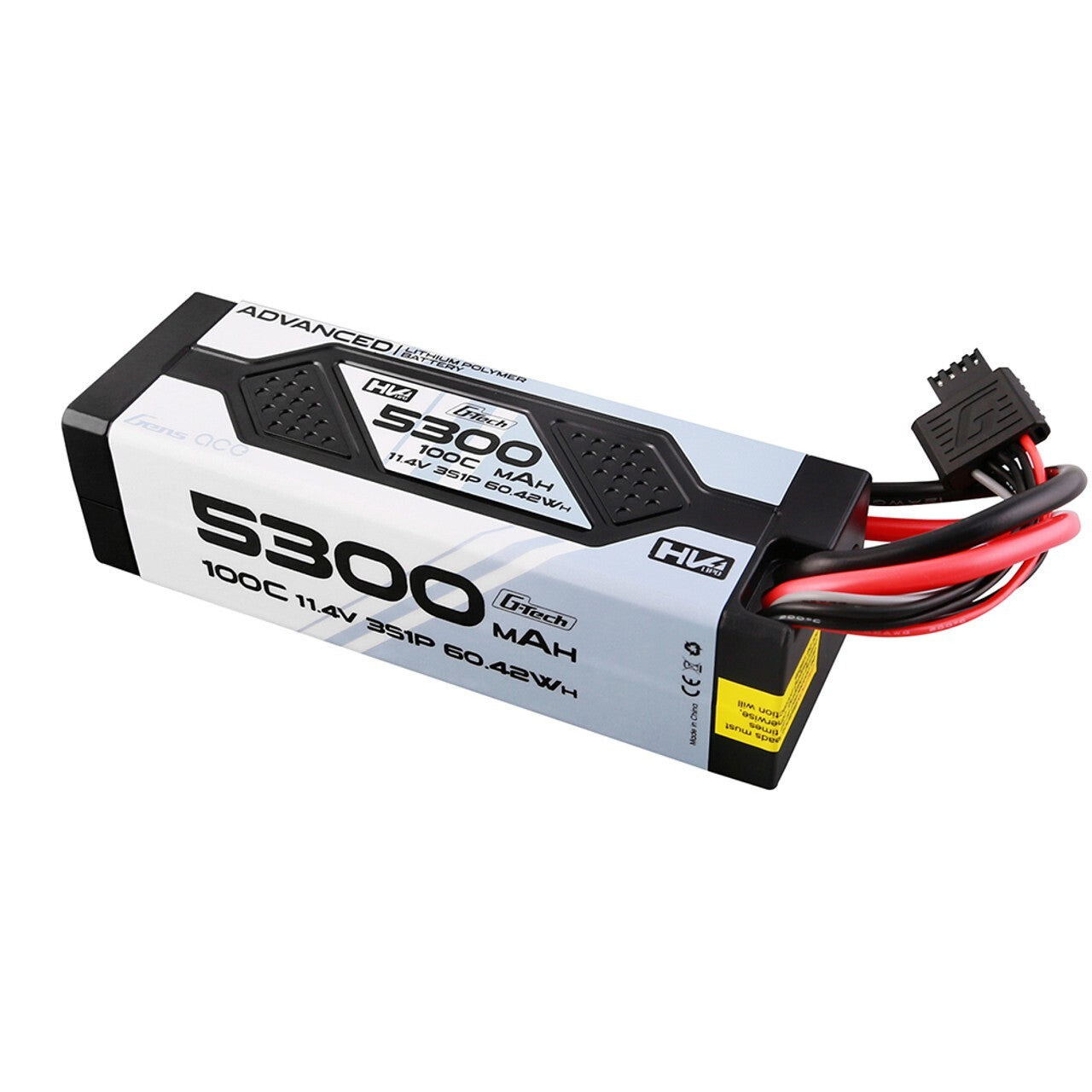 Gens Ace 5300mAh 3S 100C 11.4V G-Tech GTech Lipo Battery Pack W/ EC5 Plug