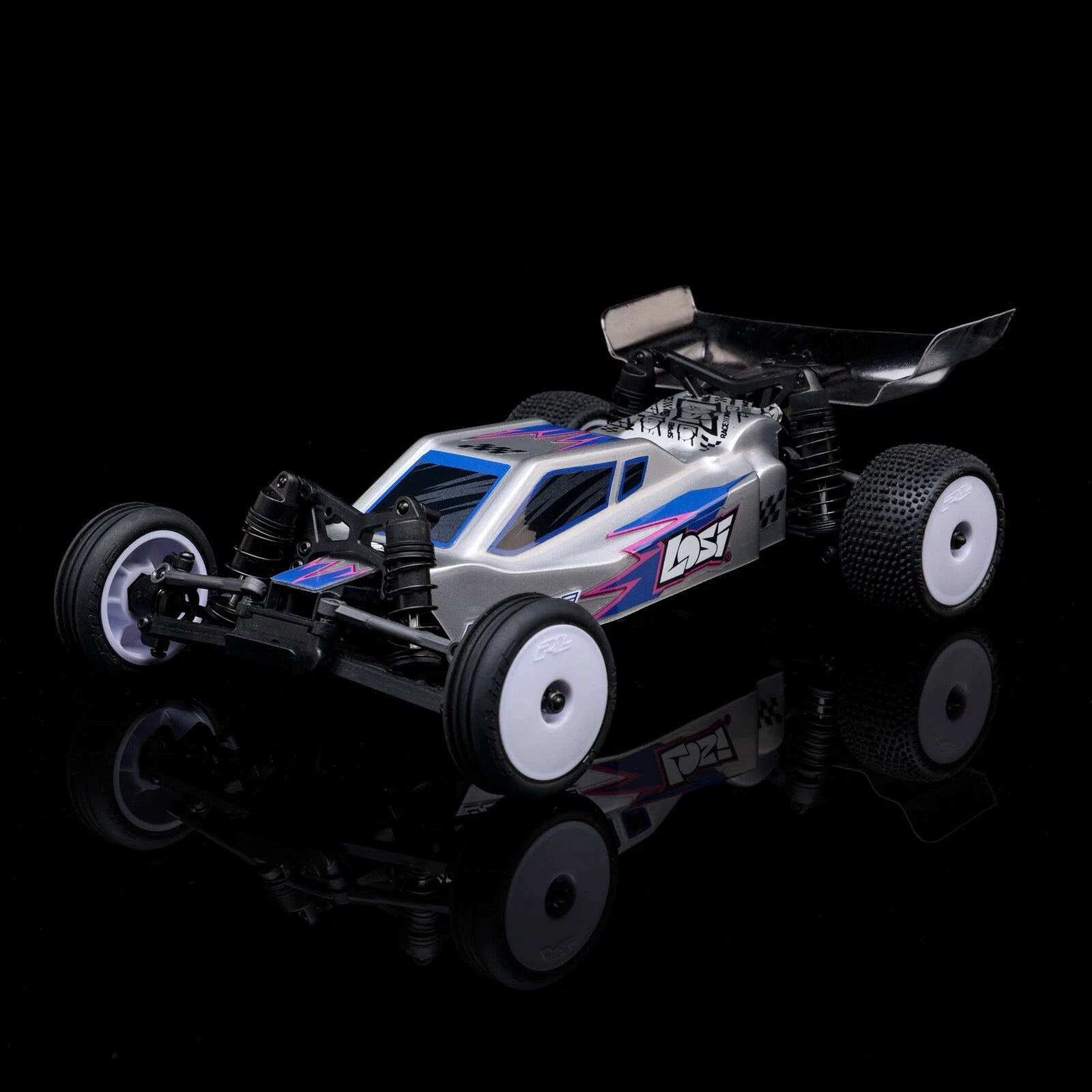 Losi LOS00007T2 1/24 Scale Micro-B MicroB 2WD RTR Ready to Run Buggy : Silver