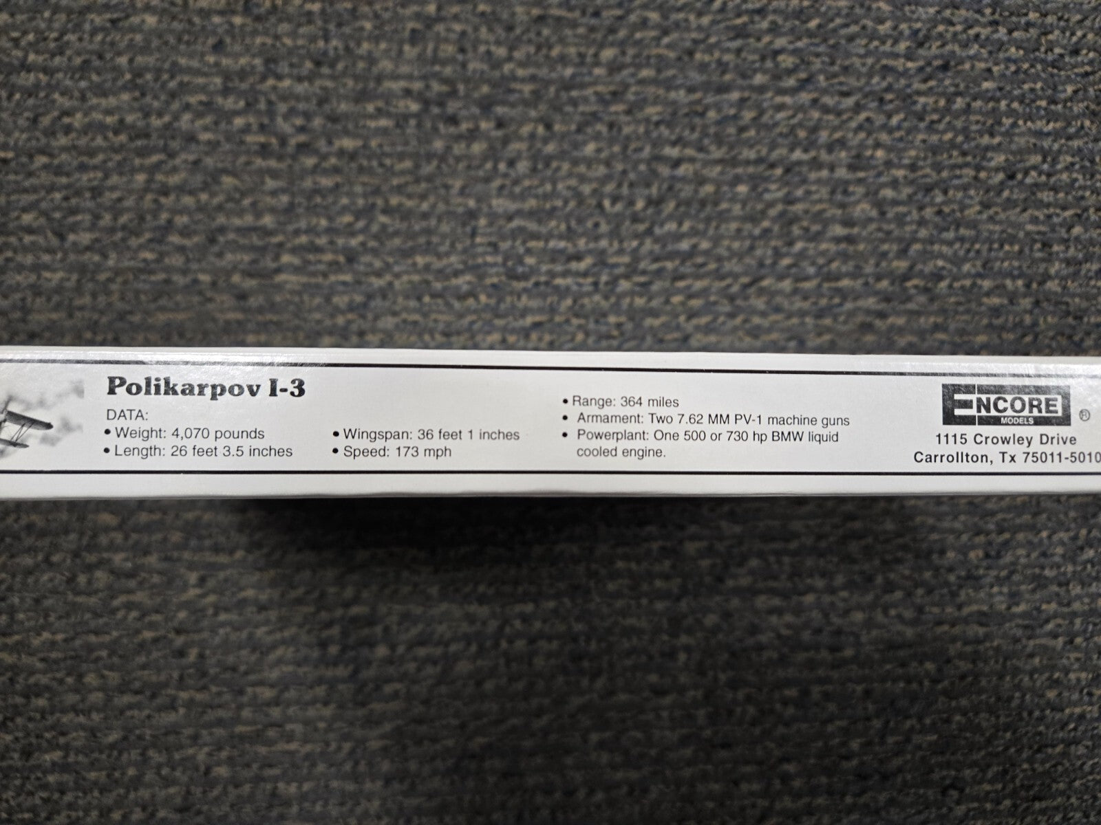 Encore Models Polikarpov I-3 -  1/72 / kit # 1014 Soviet Air Force / NEW