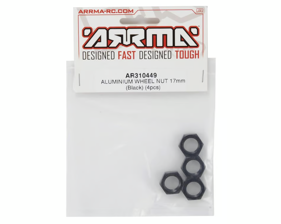Arrma Wheel Nut Aluminum 17mm Black (4) ARAC9763 AR310449 310449 : Kraton