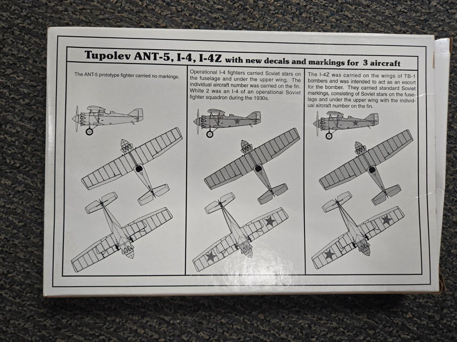NIB 1:72 Encore kit 1013 Tupolev ANT-5 I-4 I-4Z proto fighter choice 3 finishes