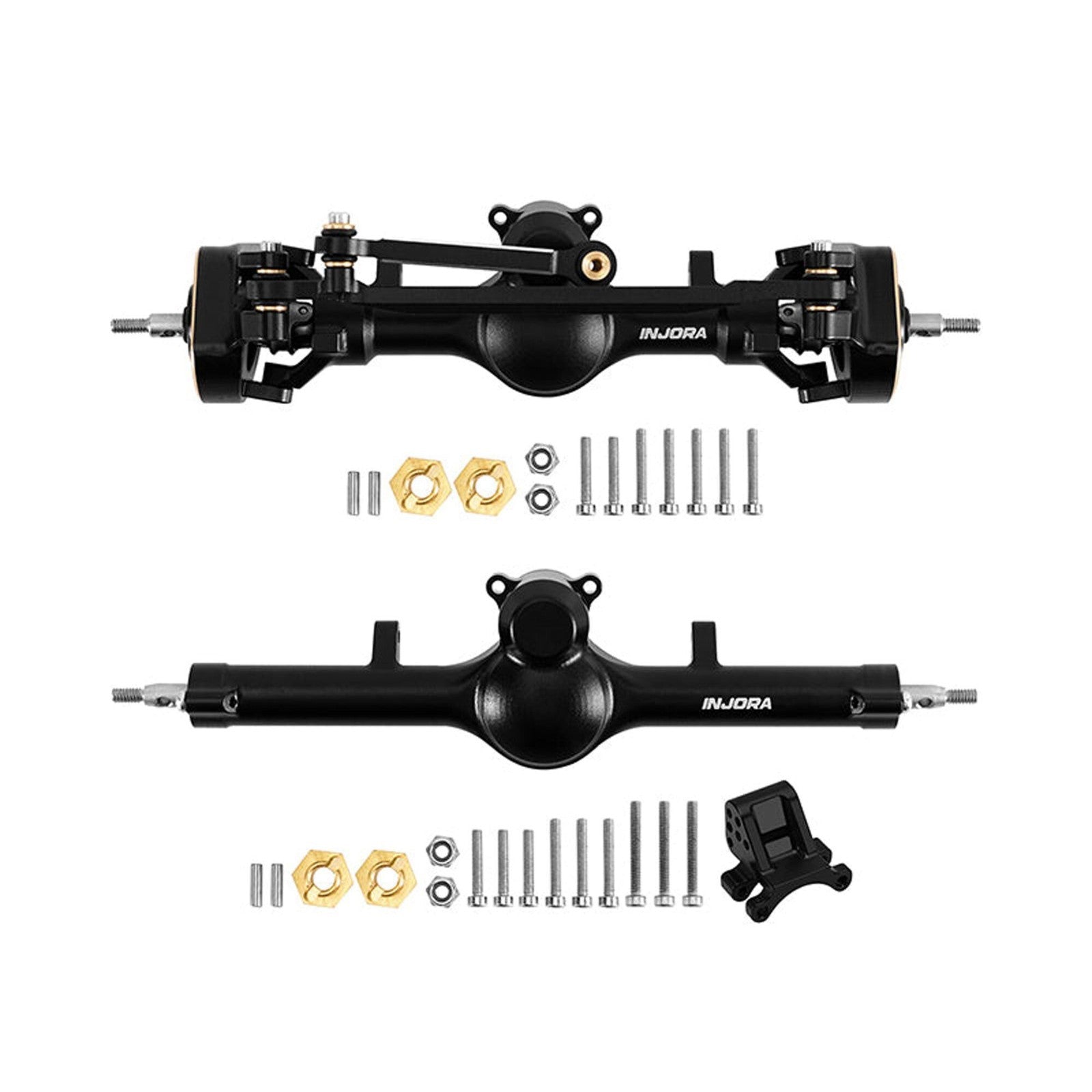 INJORA 4M-104BKFR +5mm Diamond Portal Axles Lay Down Servo TRX-4M Black