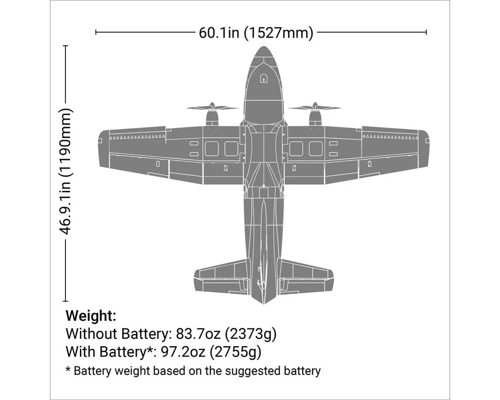 E-flite EFlite EC1500 EC-1500 1.5m BNF Twin Basic Electric Airplane AS3X & SAFE