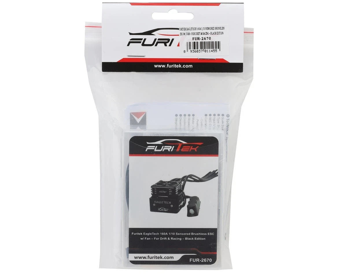 Furitek EagleTech 1/10 160A Sensored Brushless ESC Black w/ Fan : Drift & Racing