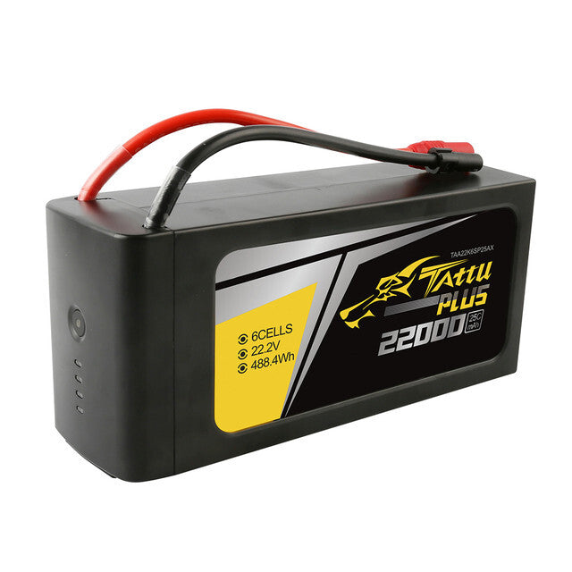 Tattu 22000mAh 25C 22.2V 6S Lipo Smart Battery AS150 + XT150 Plug : DJI Drone
