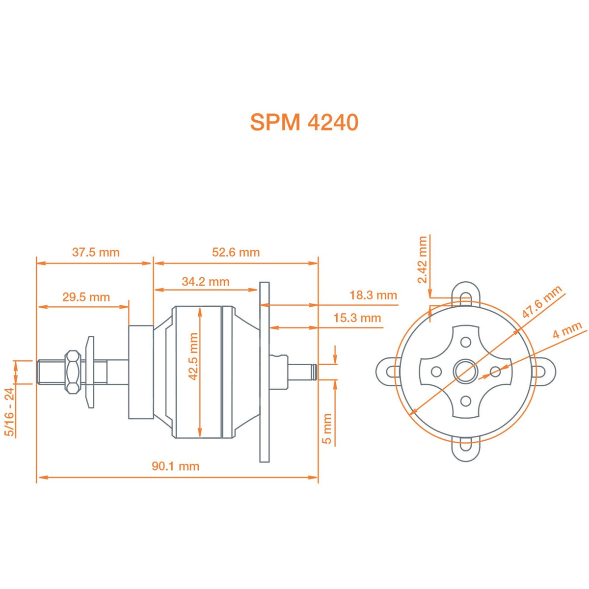 Spektrum Avian SPMXAM4670 4240 800Kv Outrunner Brushless Motor 3S-5S RC Airplane