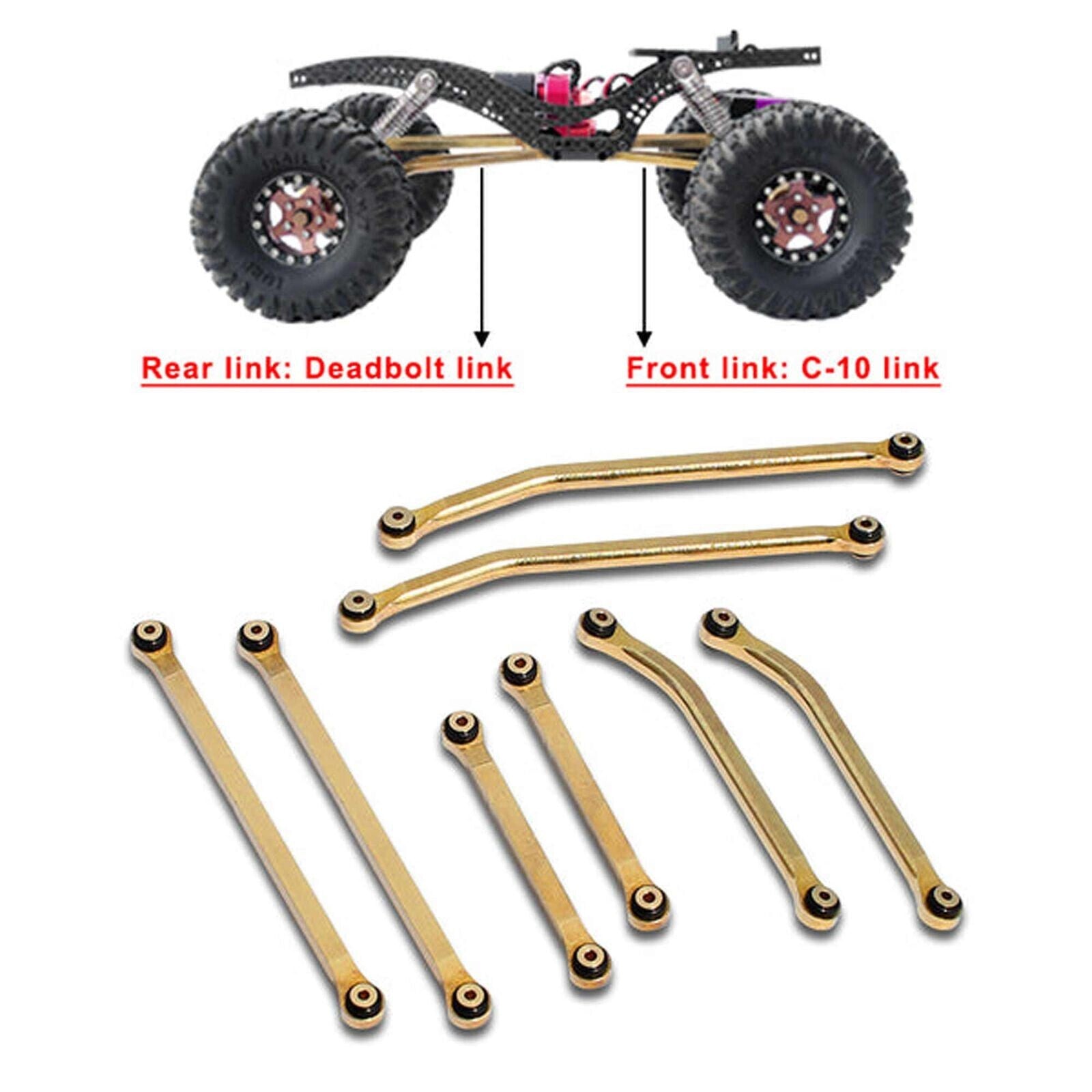 FURITEK Hybrid Brass High Clearance Links Set: Axial SCX24 FRU2137 2137