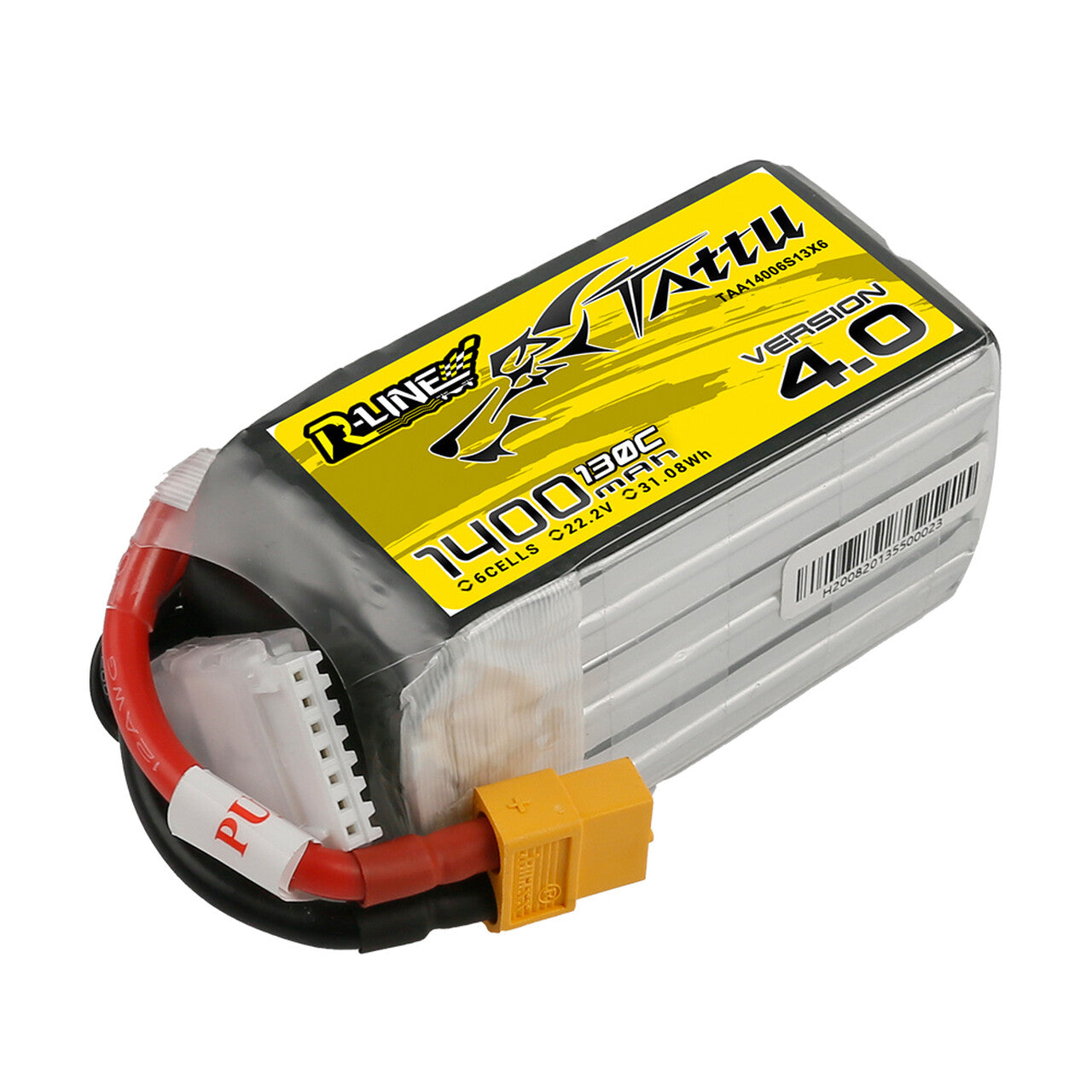 4x Tattu R-Line Version 4.0 22.2v 6s 1400 130c Lipo Battery XT60