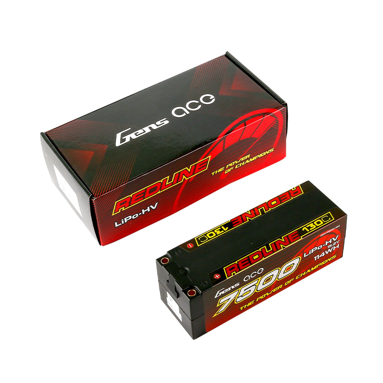 2x Gens Ace 7500mAh 4S HardCase 130C 15.2V Lipo RC Car Truck Battery w/ Deans 