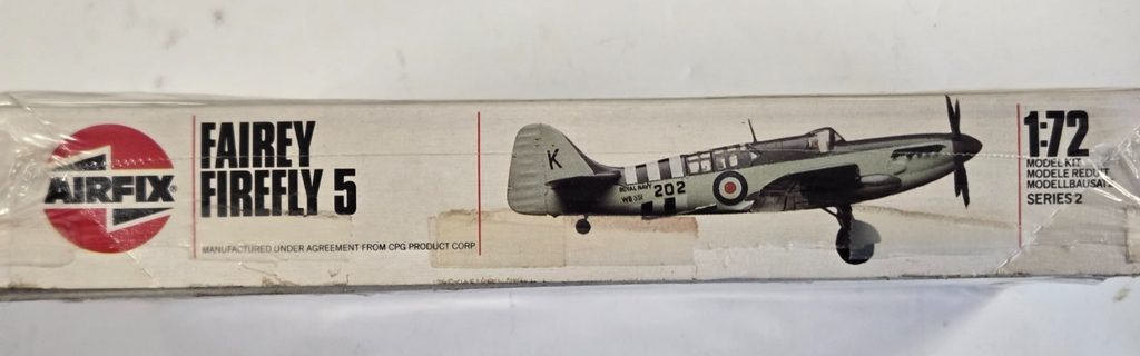 Vintage Airfix 1/72 Fairey Firefly 5 Plastic Model Airplane Kit