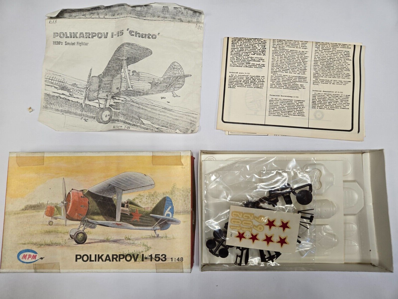 1/48 MPM Polikarpov I-153 #6007 NEW Vacuformed Model Airplane Kit 1:48 Scale