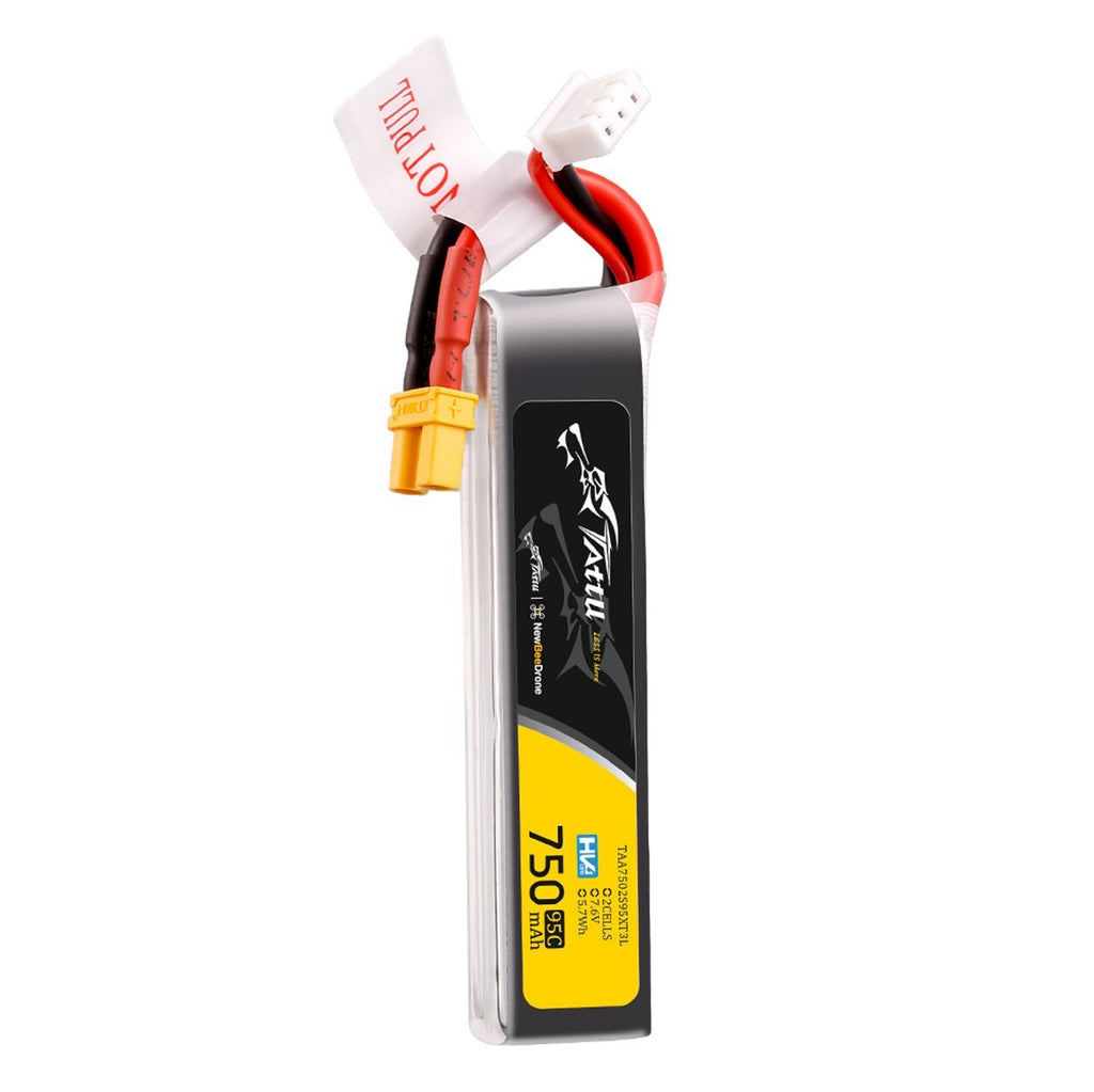 Tattu 750mAh 2S 95C 7.6V R-Line HV Lipo Drone Battery Pack with XT30 Plug