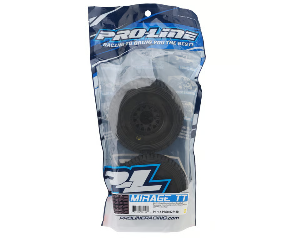 Proline 1/7 Mirage BELTED F/R Tires MTD 17mm Blk Raid : Mojave 6S UDR PRO1022410