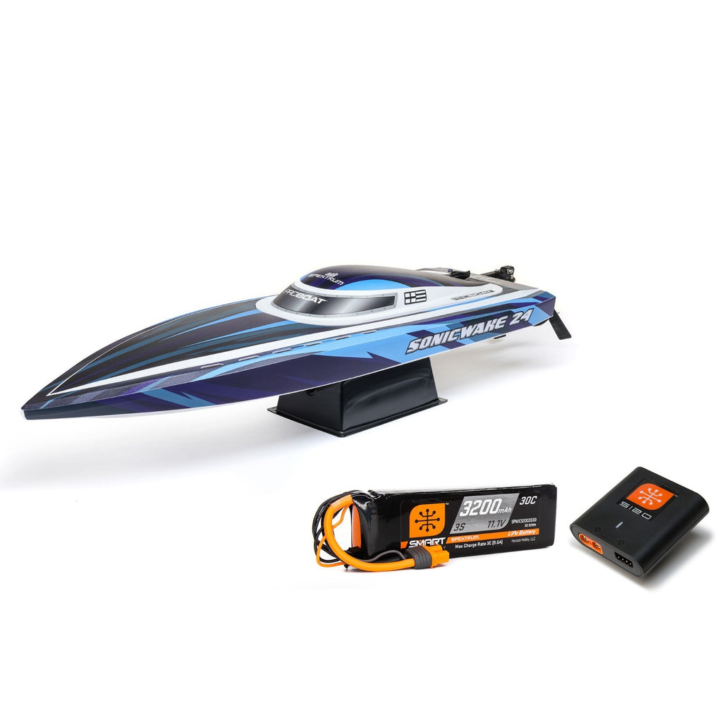 Sonicwake 24" Self-Righting Brushless Deep-V RTR (With Battery & Charger), Blue
