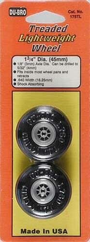 Dubro 175TL 1.75" Inch Treaded Lightweight RC Remote Control Airplane Wheel Tire