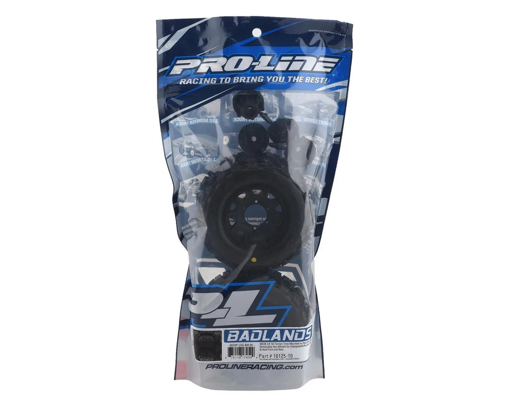 ProLine PRO1012510 Badlands MX28 2.8” Mounted RC Monster Truck Tires Black Raid