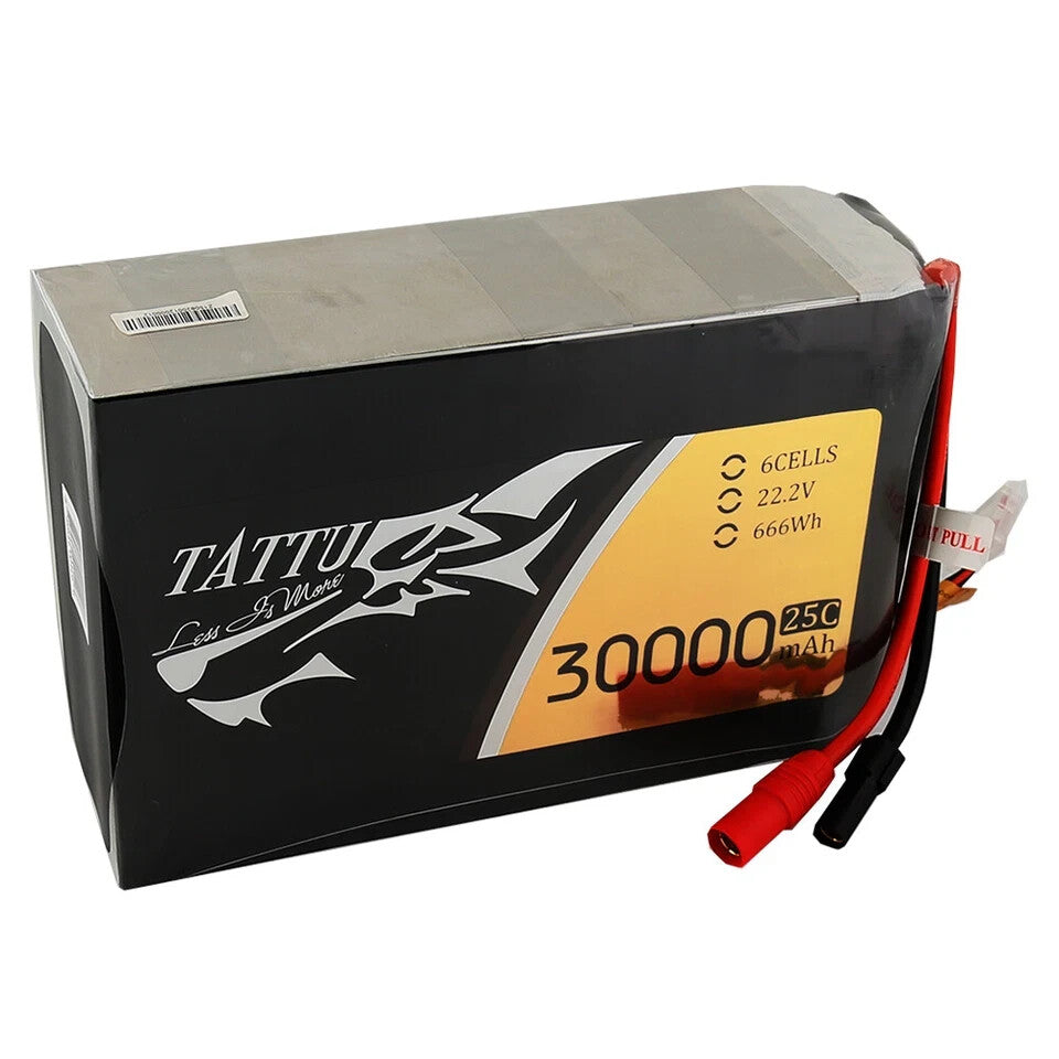 Tattu G-Tech 30000mAh 6S 22.2V 25C Lipo RC Drone Battery Pack with AS150U-F Plug