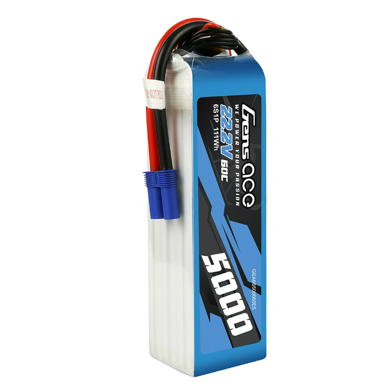 Gens Ace 5000mAh 22.2V 60C 6S Lipo Battery EC5 Plug For 600 700 Helicopter Drone