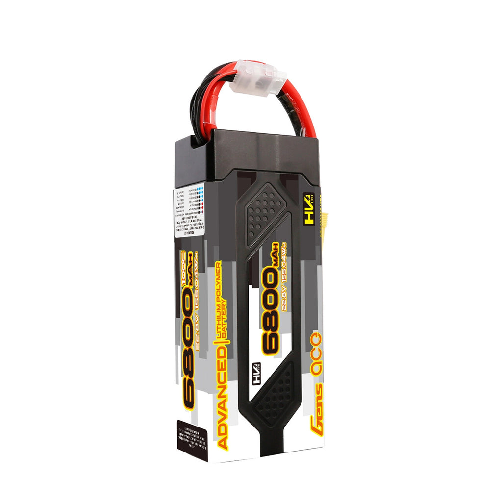 Gens Ace Advanced 22.2V 100C 6S 6800mah Lipo Battery With EC5 Plug For ARRMA
