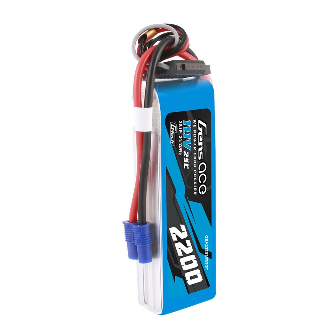 4x Gens Ace 2200mAh 3S 11.1V 25C G-Tech GTech Lipo RC Battery Pack w/ EC3 Plug