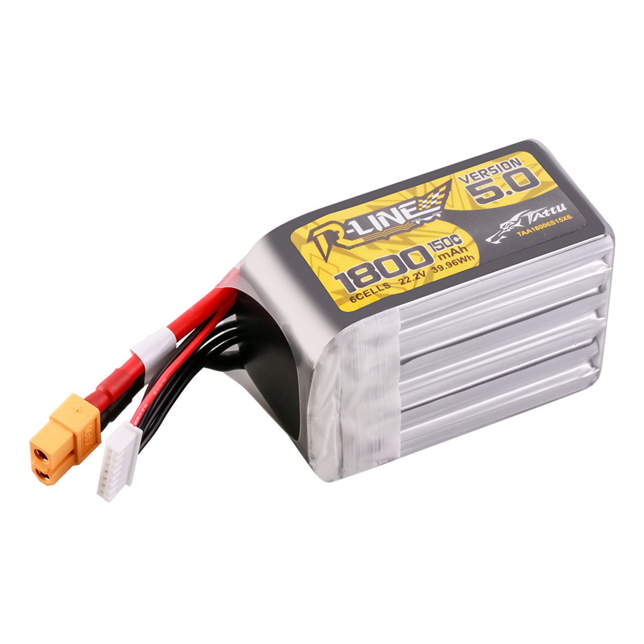 2x Tattu R-Line Version 5.0 1800mAh 6S 150C 22.2V Lipo Battery Pack : XT60 Plug