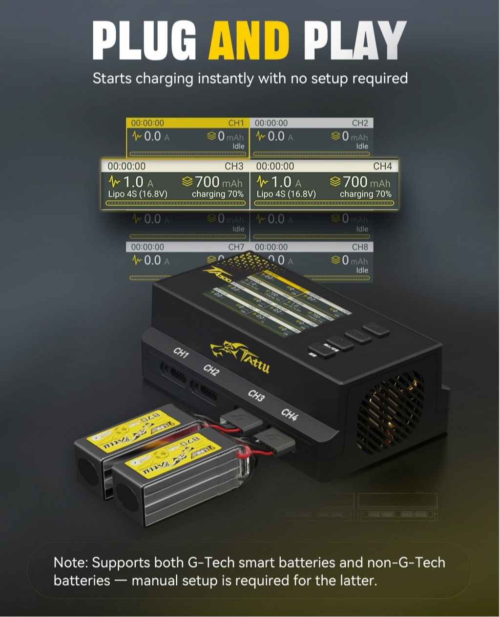 Tattu TA300 8 Channels Smart Charger with G-Tech