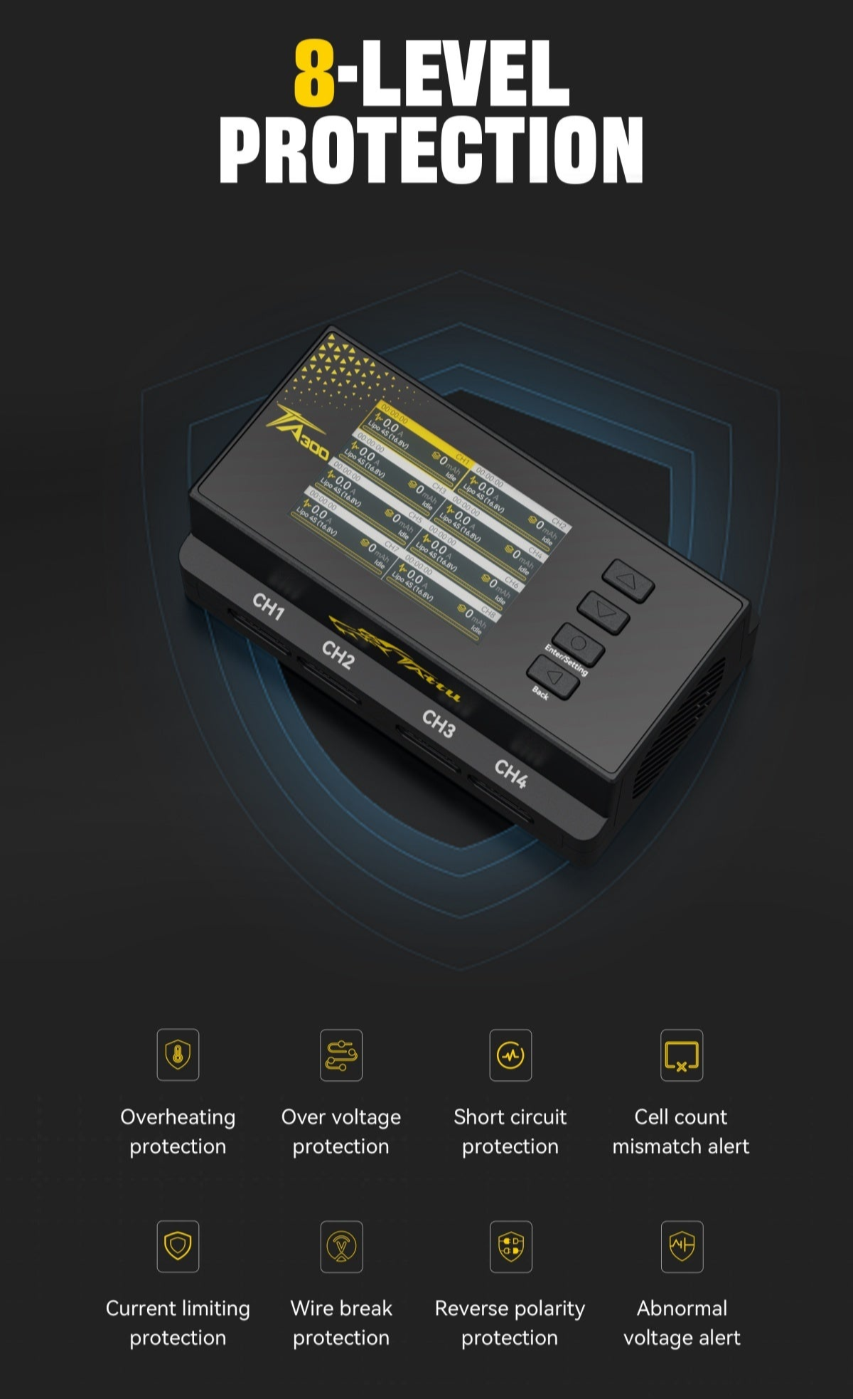 Tattu TA300 8 Channels Smart Charger with G-Tech