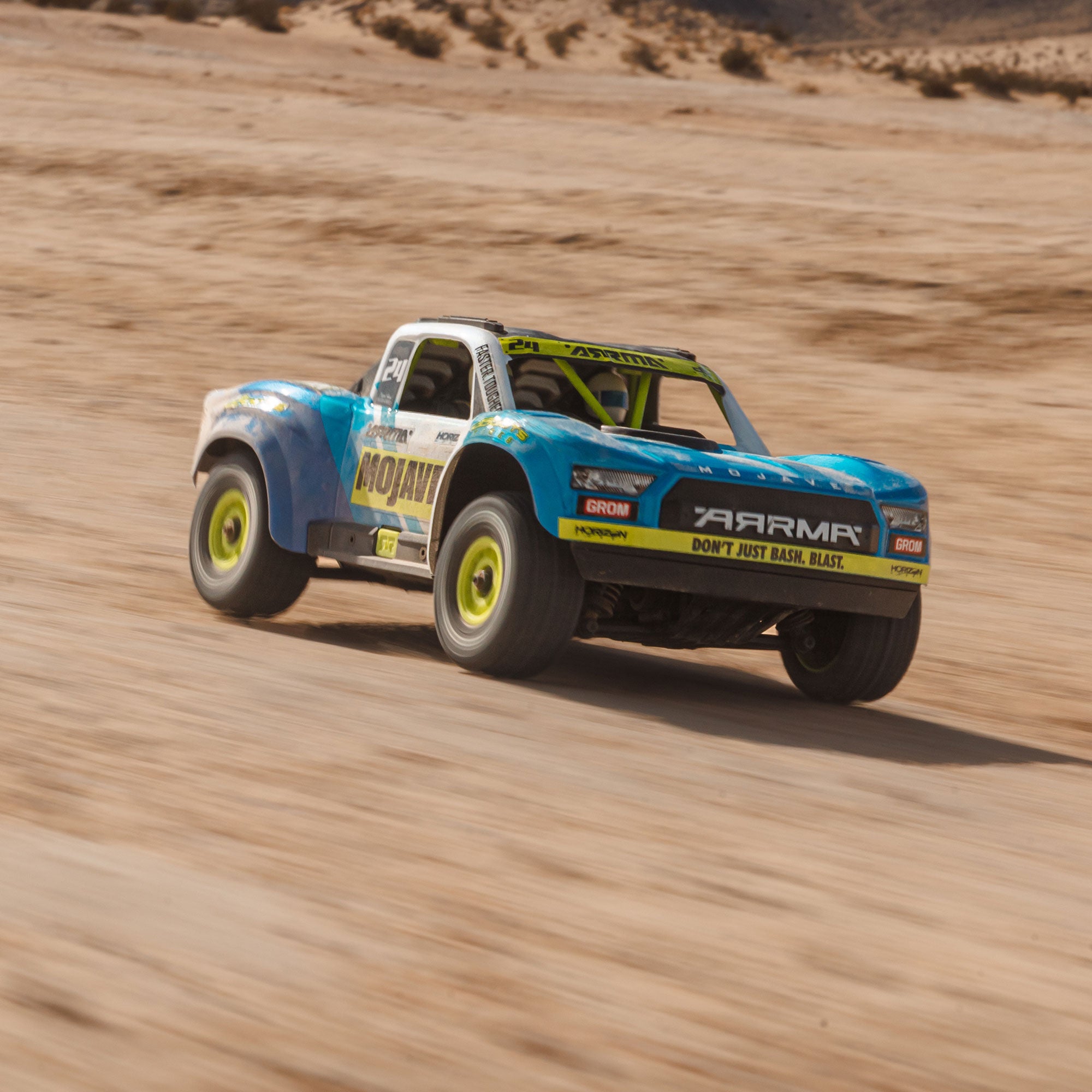 Arrma Mojave Grom MEGA 4WD 380 Brushed 1/18 Electric Desert Truck RTR Red / Blue