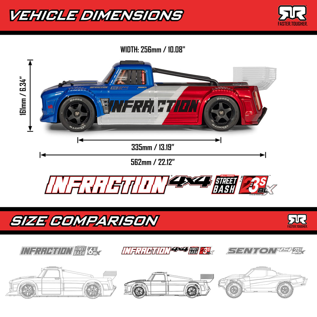 1/8 INFRACTION 223S DSC 4X4 RTR Brushless All-Road Street Bash Truck