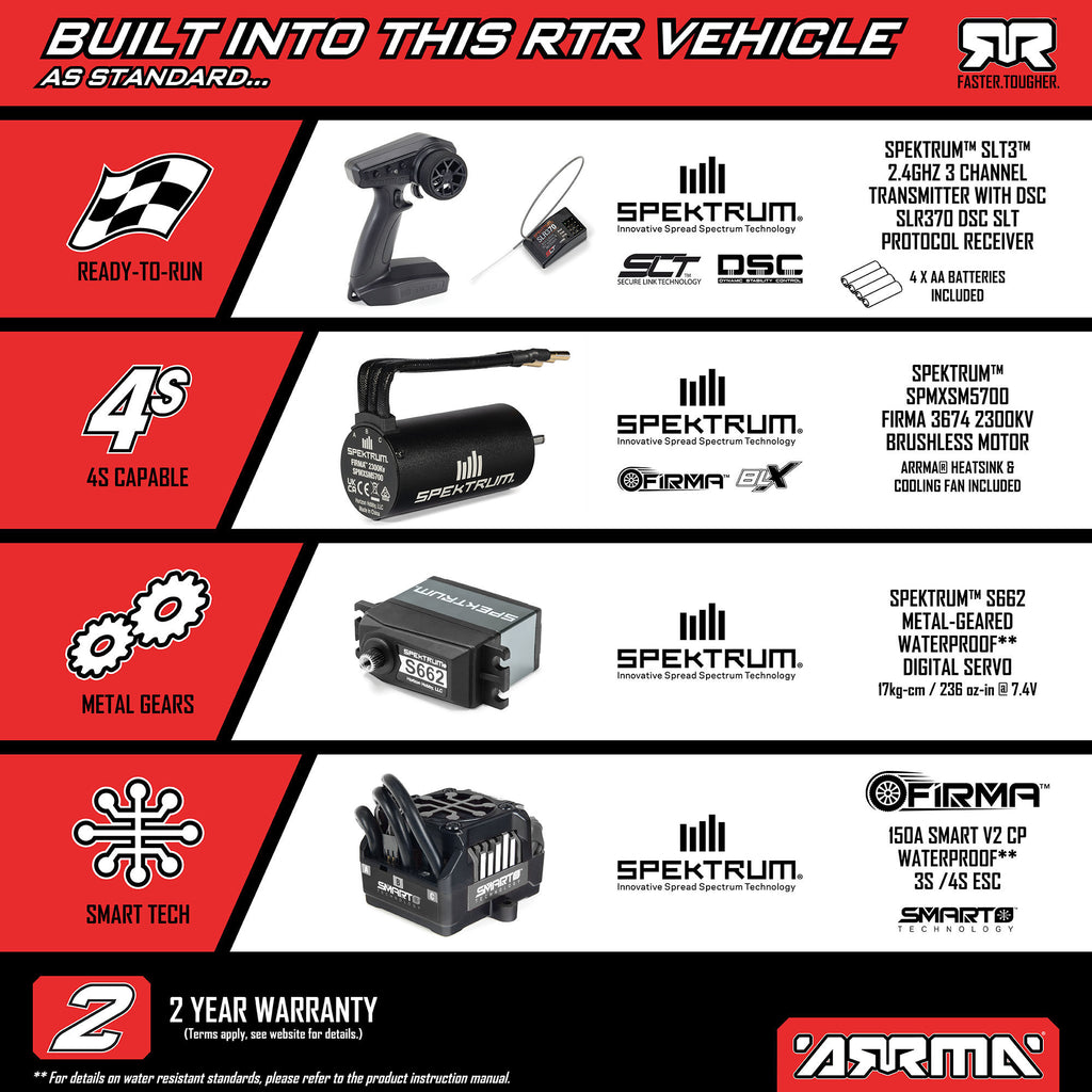 PREORDER 11/4/2026 ARRMA QUAKE 4S DSC 1/8 4X4 Brushless RTR ARA4437T1 T2 Black Red White Blue