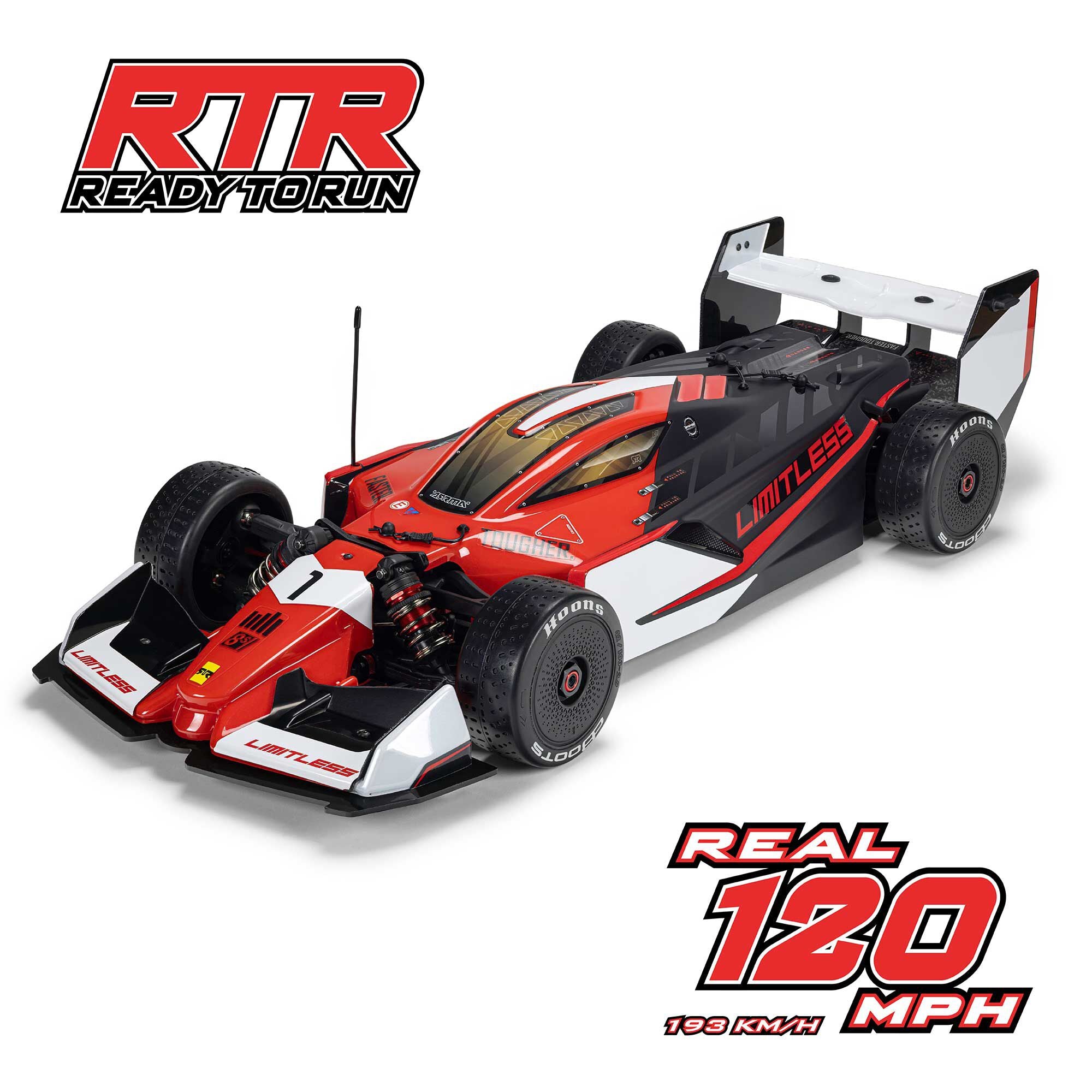 1/7 LIMITLESS 120 8S BLX Speed Machine RTR with AVC Red and Black