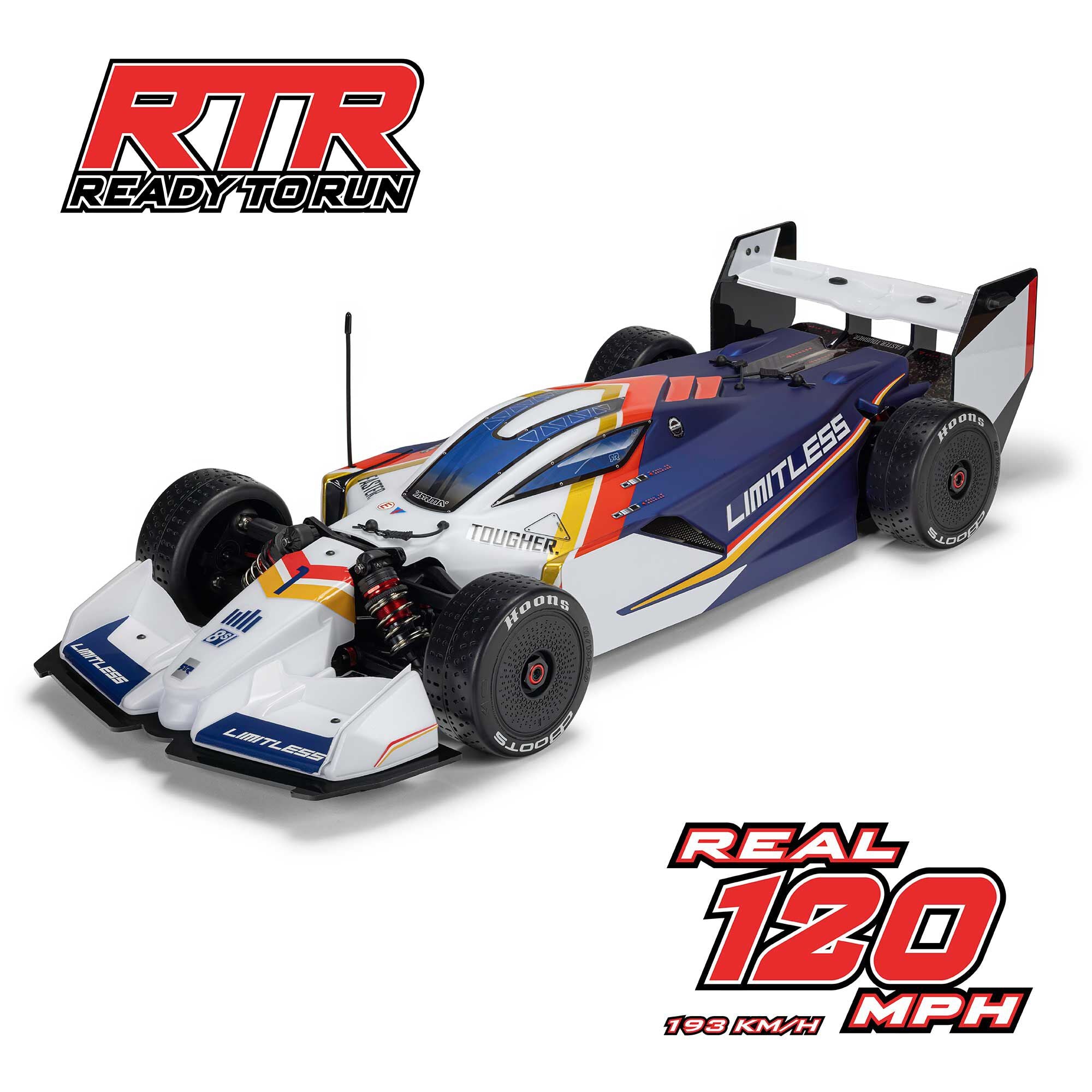 1/7 LIMITLESS 120 8S BLX Speed Machine RTR with AVC Blue and White